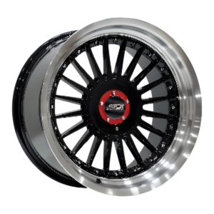 BCH-7307 8X17 5X112/120 ET20 72.56 BLACK LIP MAC+CHROME RIVETS (ÖN)