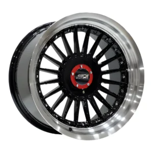 BCH-7307 9X17 5X112/120 ET15 72.56 BLACK LIP MAC+CHROME RIVETS (ARKA)